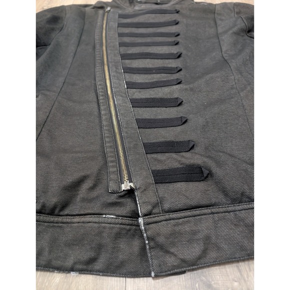 Rocawear Denim Company 2XL Black Moto-Style Jacket Asym Zip Streetwear Hip... - Picture 10 of 16